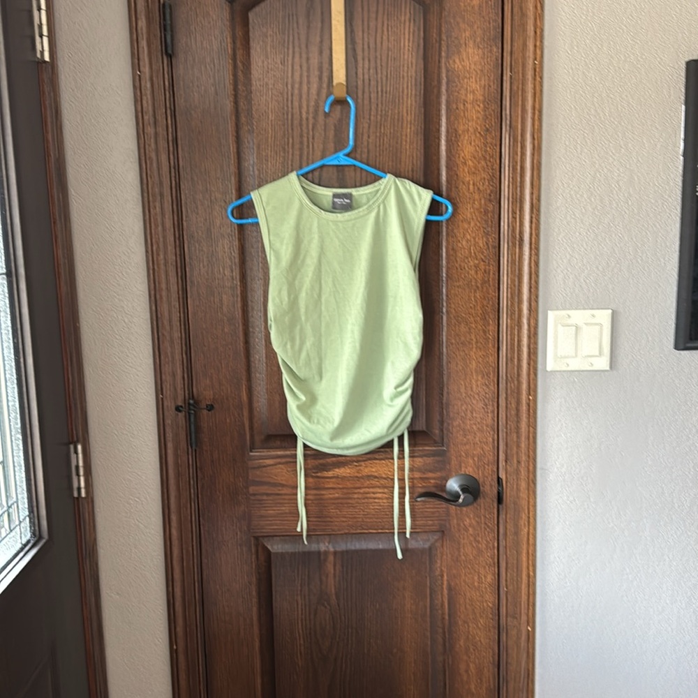 Olivia Rae - Green Ruched Muscle Tee - Picture 2 of 4